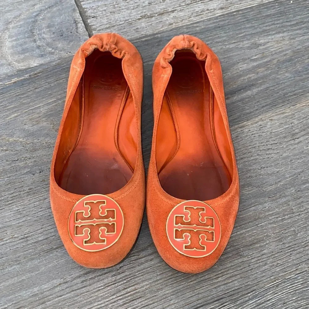 Tory Burch Orange Suede flats